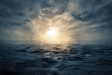 Canvastavla - Sunset on a Stormy Sea