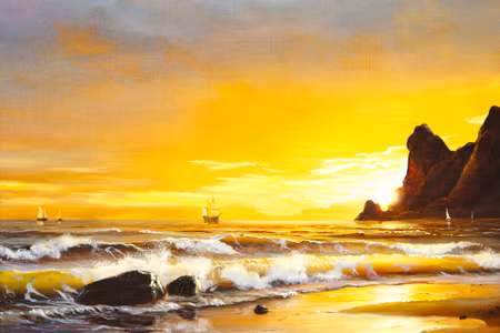 Canvastavla - Sea and Sunset