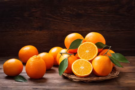 Canvastavla - Fresh Oranges on Boards