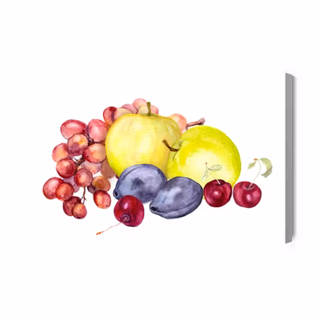 Canvastavla - Summer Fruit Painted in Watercolor