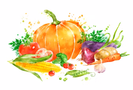 Canvastavla - Pumpkin with Vegetables