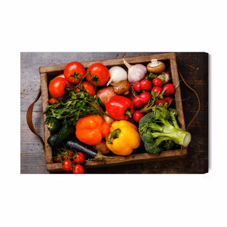 Canvastavla - A Box of Vegetables
