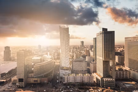 Canvastavla - Panorama of Warsaw