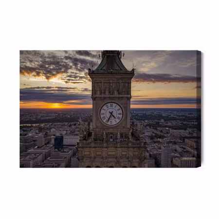 Canvastavla - The Clock over Warsaw