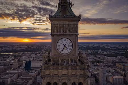 Canvastavla - The Clock over Warsaw