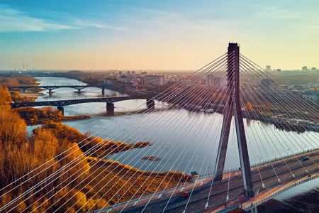 Canvastavla - Bridges in Warsaw