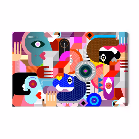 Canvastavla - Abstract Colorful Faces