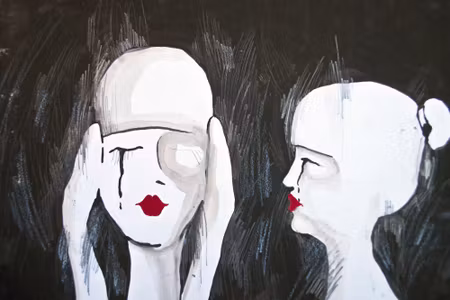 Canvastavla - An Abstract Portrait of Two Women