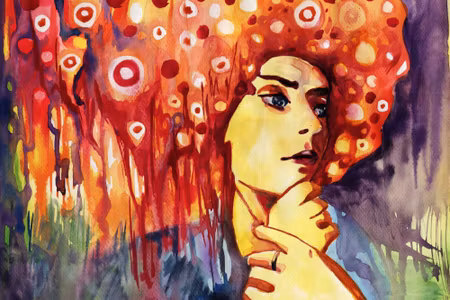 Canvastavla - An Abstract Portrait of a Woman