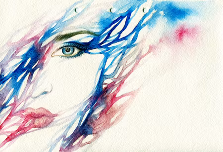 Canvastavla - Watercolor Woman Face