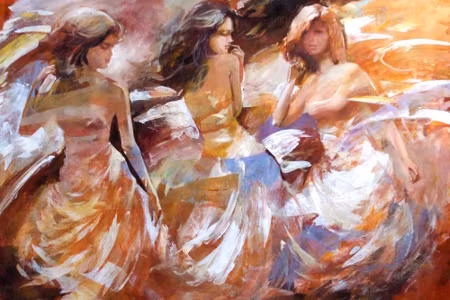 Canvastavla - Three Young Women