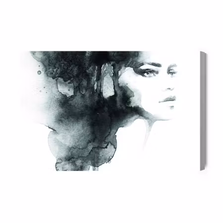 Canvastavla - Black and White Portrait of a Woman