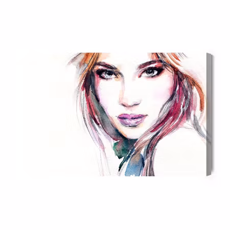 Canvastavla - Watercolor Portrait of a Young Woman