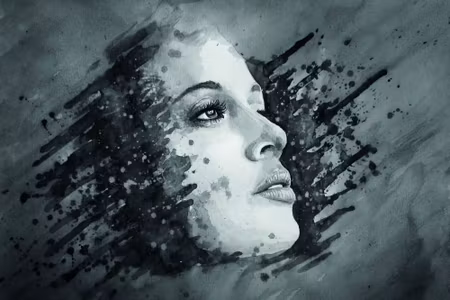 Canvastavla - Realistic Painting of a Female Face