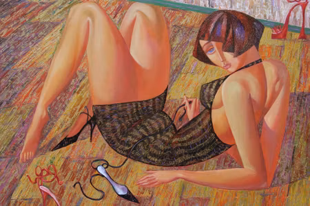 Canvastavla - A Painting of a Woman in an