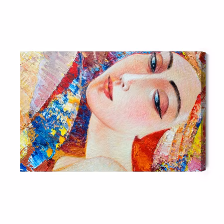 Canvastavla - Colorful Portrait of a Young Woman