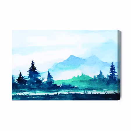 Canvastavla - Watercolor Mountain Landscape