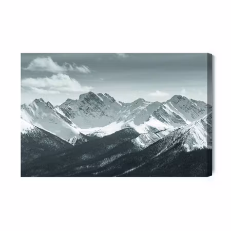 Canvastavla - Black and White Mountain Landscape