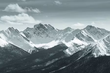 Canvastavla - Black and White Mountain Landscape
