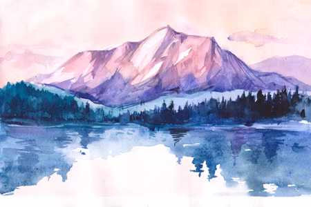 Canvastavla - Picturesque Mountain Landscape