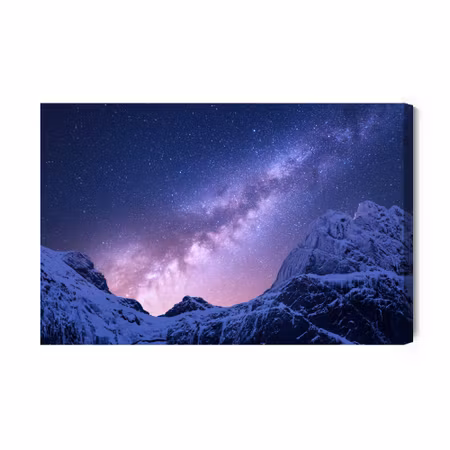 Canvastavla - Milky Way over Snowy Mountains