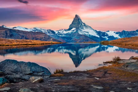 Canvastavla - Morning in the Swiss Alps