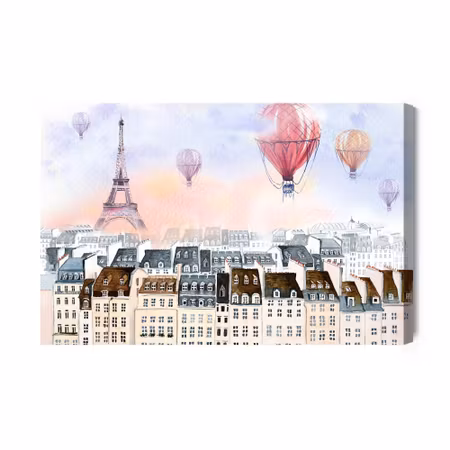 Canvastavla - Balloons Flying over Paris