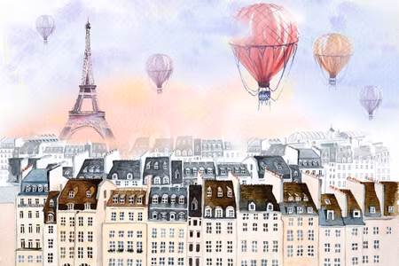 Canvastavla - Balloons Flying over Paris