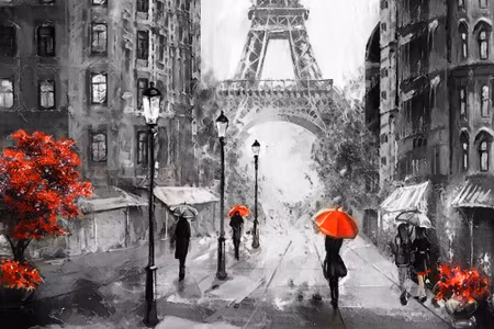Canvastavla - View of the Paris Street