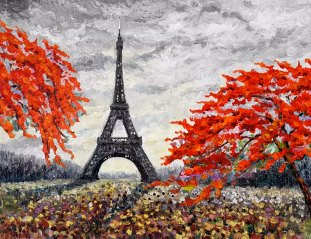 Canvastavla - The Eiffel Tower Between Colorful
