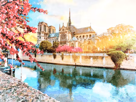 Canvastavla - Notre Dame Cathedral Painted with