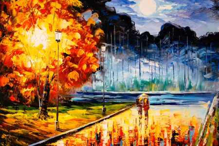 Canvastavla - In Love with the Autumn Park