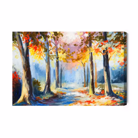 Canvastavla - Colorful Forest Landscape