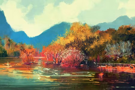 Canvastavla - Autumn Landscape As If Painted