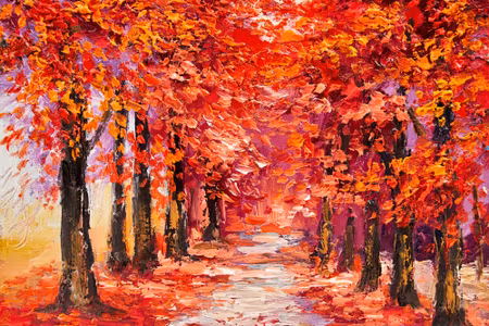 Canvastavla - Autumn Forest in Warm Colors