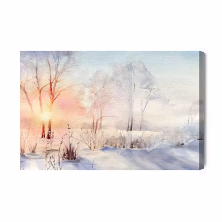 Canvastavla - Sunrise in the Winter Forest
