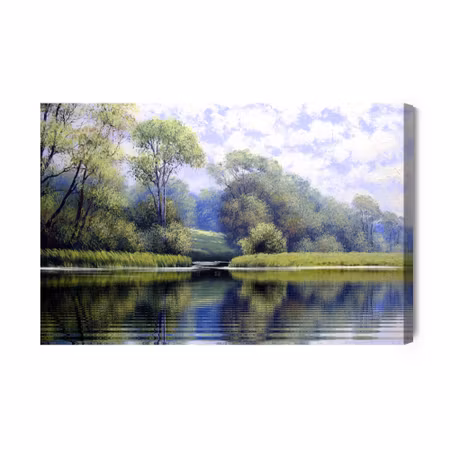 Canvastavla - River on the Background of the