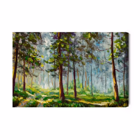 Canvastavla - The Forest Landscape As If Painted