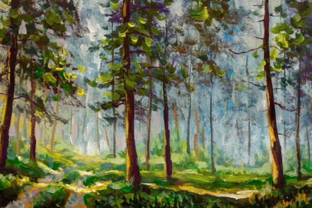 Canvastavla - The Forest Landscape As If Painted