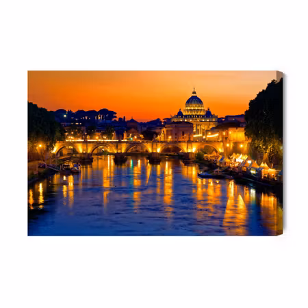 Canvastavla - St Angel in Rome At Evening Time