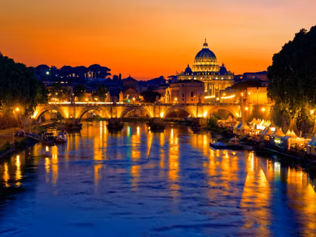 Canvastavla - St Angel in Rome At Evening Time