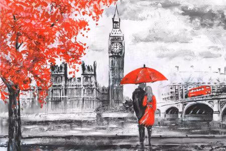 Canvastavla - Lovers Admiring London