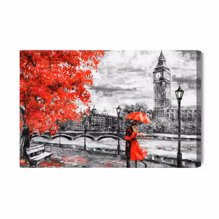 Canvastavla - Lovers Admiring the London Skyline