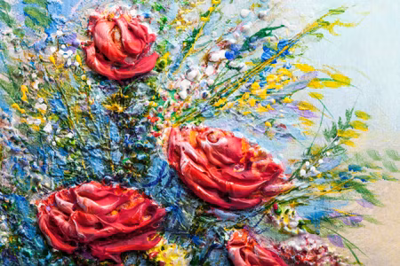 Canvastavla - A Painting of Blooming Roses