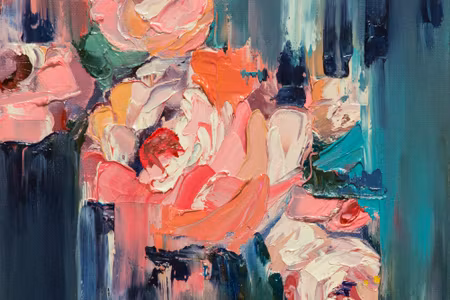 Canvastavla - An Abstract Painting of a Rose