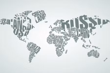 Canvastavla - World Map with Inscriptions