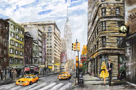 Canvastavla - New York Street As Painted