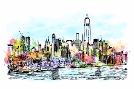 Canvastavla - New York City Panorama with a