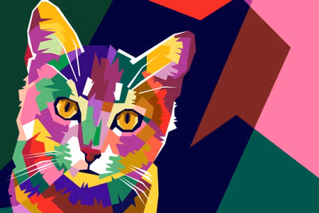 Canvastavla - Colorful Graphic Cat