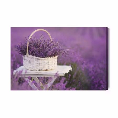 Canvastavla - Wicker Basket with Lavender